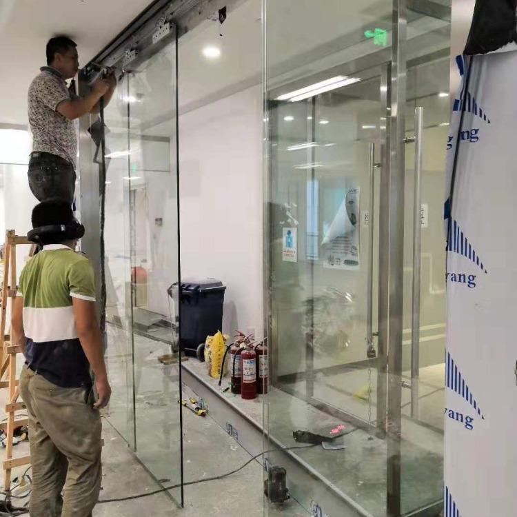 龍泉自動感應門廠電話 安裝玻璃感應門 指紋門禁玻璃門